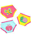 Zoocchini Girls Padded Training Pants - Garden Creatures - Set of 3 - 100% Organic Cotton Briefs