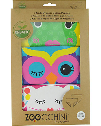 Zoocchini Girls Pants, Calypso - Set of 3 100% Organic Cotton Briefs