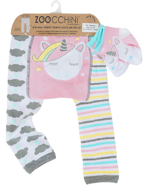 Zoocchini Grip+Easy Anti-slip Leggings & Socks Set - Allie the Unicorn Leggings
