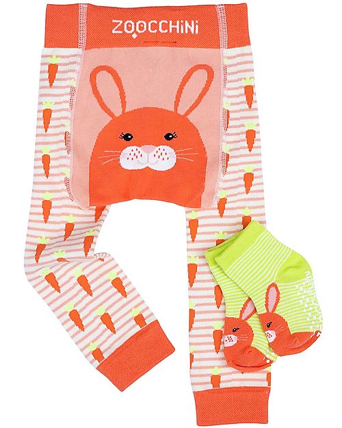 Zoocchini Grip+Easy Anti-slip Leggings & Socks Set - Bella the Bunny Leggings