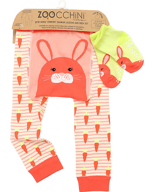 Zoocchini Grip+Easy Anti-slip Leggings & Socks Set - Bella the Bunny Leggings