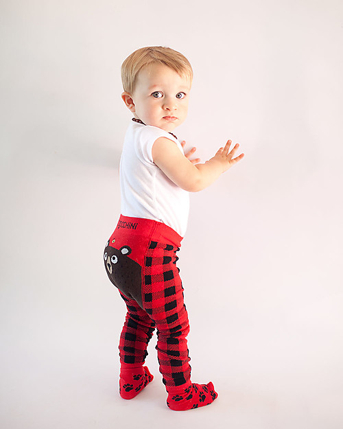 Zoocchini Grip+Easy Anti-slip Leggings & Socks Set - Bosley the Bear Leggings