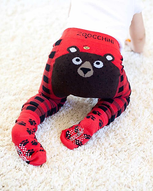 Zoocchini Grip+Easy Anti-slip Leggings & Socks Set - Bosley the Bear Leggings