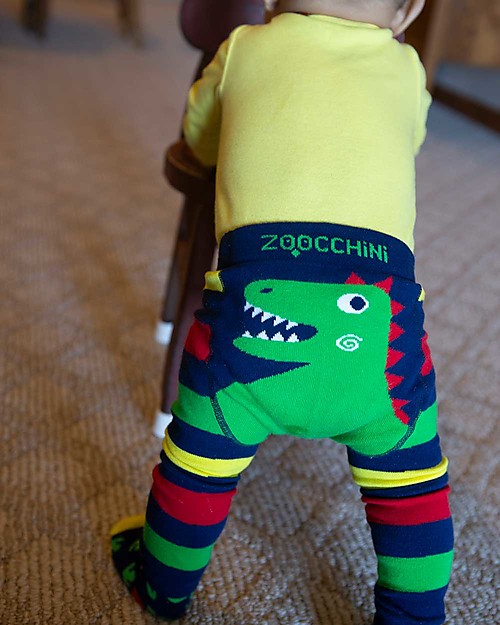 Zoocchini Grip+Easy Anti-slip Leggings & Socks Set - Devin the Dinosaur Leggings