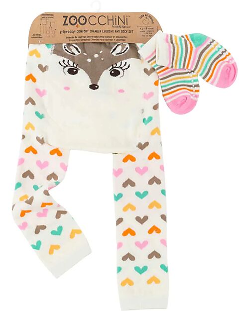 Zoocchini Grip+Easy Anti-slip Leggings & Socks Set - Fiona the Fawn Leggings