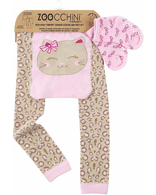Zoocchini Grip+Easy Anti-slip Leggings & Socks Set - Kallie the Kitten Leggings