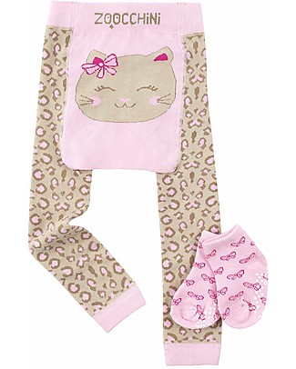 Zoocchini Grip+Easy Anti-slip Leggings & Socks Set - Kallie the Kitten Leggings