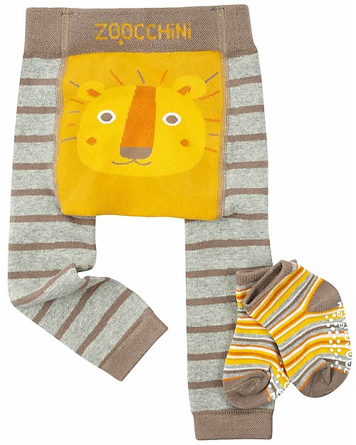 Zoocchini Grip+Easy Anti-slip Leggings & Socks Set - Leo the Lion Leggings