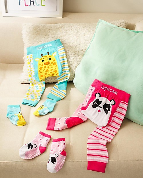 Zoocchini Grip+Easy Anti-slip Leggings & Socks Set - Pippa the Panda Leggings