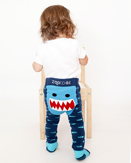 Zoocchini Grip+Easy Anti-slip Leggings & Socks Set - Sherman the Shark Leggings