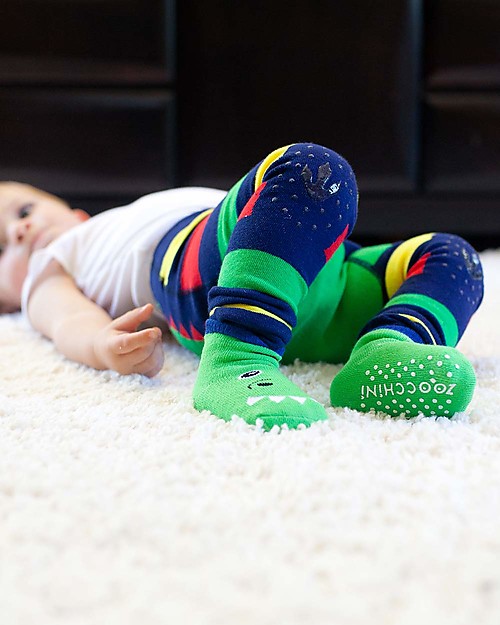 Zoocchini Grip+Easy Antislip Socks 3 Pack - Devin the Dinosaur Antislip Socks