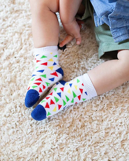 Zoocchini Grip+Easy Antislip Socks 3 Pack - Devin the Dinosaur Antislip Socks