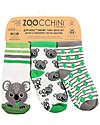 Zoocchini Grip+Easy Antislip Socks 3 Pack - Kai the Koala - 0-24 months Antislip Socks