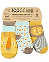 Zoocchini Grip+Easy Antislip Socks 3 Pack - Leo the Lion - 0-24 months Antislip Socks