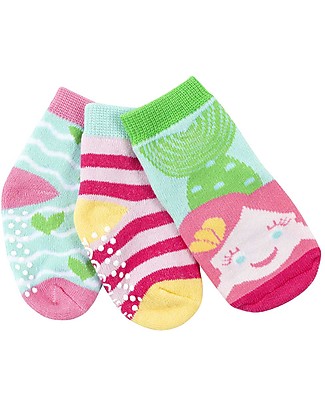 Zoocchini Grip+Easy Antislip Socks 3 Pack - Marietta the Mermaid - 0-24 months Socks