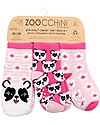Zoocchini Grip+Easy Antislip Socks 3 Pack - Pippa the Panda - 0-24 months Antislip Socks