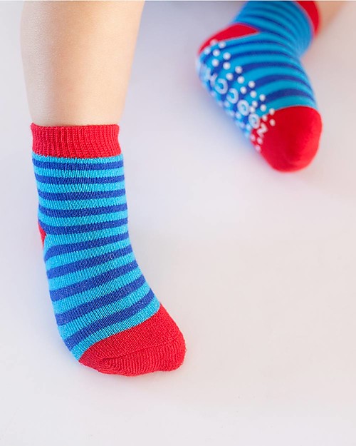 Zoocchini Grip+Easy Antislip Socks 3 Pack - Sherman the Shark Antislip Socks