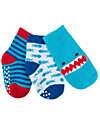 Zoocchini Grip+Easy Antislip Socks 3 Pack - Sherman the Shark Antislip Socks