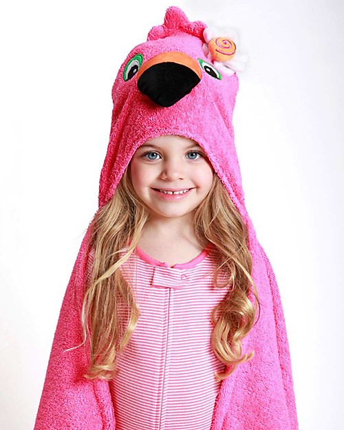 Zoocchini Kids Hooded Towel, Franny the Flamingo - 100% cotton Towels And Flannels