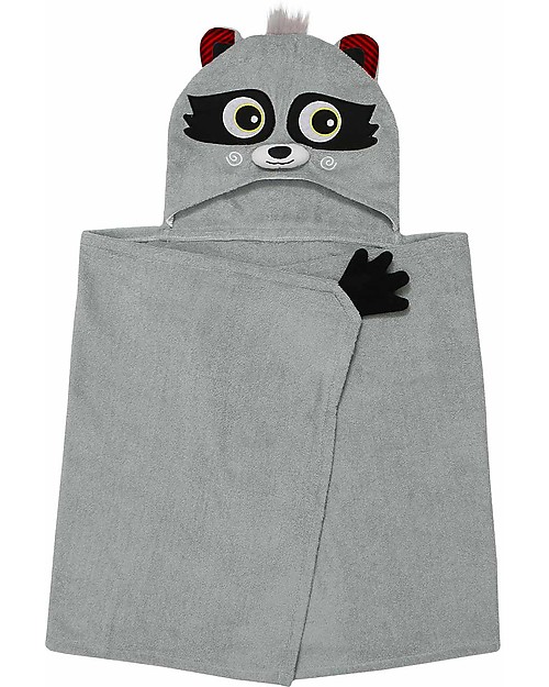 Zoocchini Kids Hooded Towel - Raccoon - 100% cotton Towels And Flannels