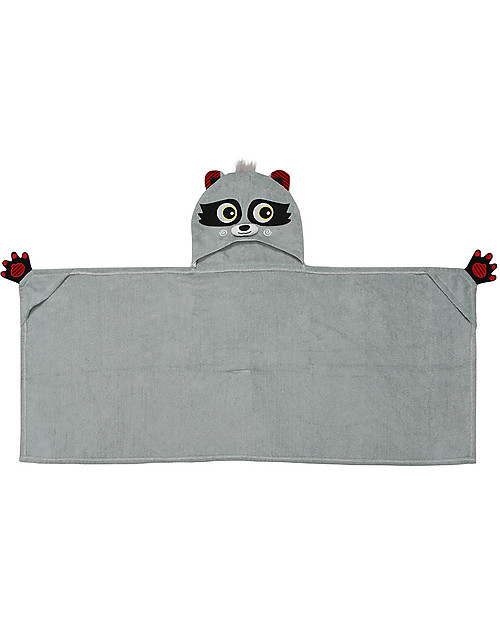 Zoocchini Kids Hooded Towel - Raccoon - 100% cotton Towels And Flannels