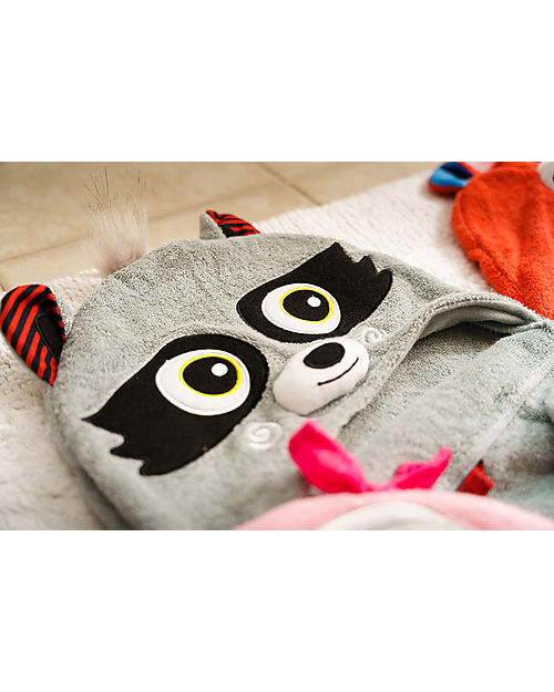Zoocchini Kids Hooded Towel - Raccoon - 100% cotton Towels And Flannels