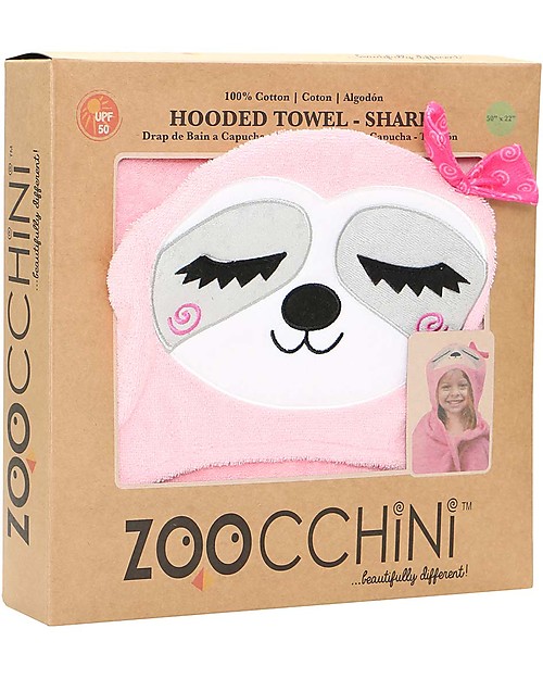Zoocchini Kids Hooded Towel - Sloth - 100% cotton Towels And Flannels