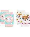 Zoocchini Non-slip Crawling Kneepads 2pk - Allie the Alicorn & Fiona the Fawn - Cotton Antislip Socks