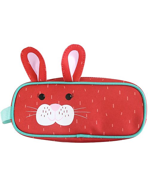Zoocchini Printed Pencil Case for School with Zip Closure - Bunny Pencil Cases