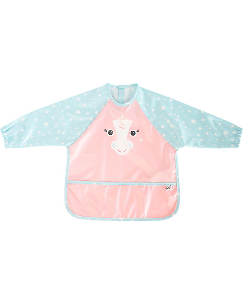 Zoocchini Sleeved Bib - Art Smock - Allie the Alicorn - Waterproof Burpy Bibs