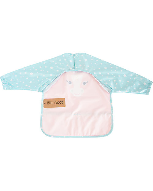 Zoocchini Sleeved Bib - Art Smock - Allie the Alicorn - Waterproof Burpy Bibs