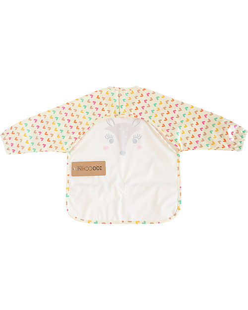 Zoocchini Sleeved Bib - Art Smock - Fiona the Fawn - Waterproof Burpy Bibs