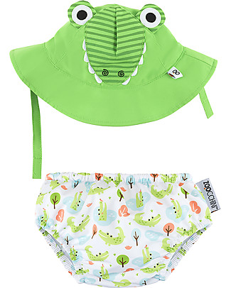 ZOOCCHINI UPF50+ Baby/Toddler Swim Diaper & Sun Hat Set - Sherman the Shark