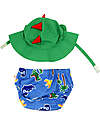 Zoocchini Swim Diaper & Sun Hat Set - Devin the Dino - UPF 50+ Swim Diaper