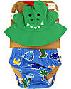 Zoocchini Swim Diaper & Sun Hat Set - Devin the Dino - UPF 50+ Swim Diaper