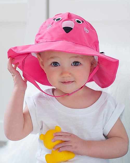 Zoocchini Swim Diaper & Sun Hat Set, Flamingo - UPF 50+ Swim Diaper