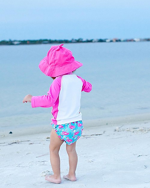 Zoocchini Swim Diaper & Sun Hat Set, Flamingo - UPF 50+ Swim Diaper