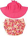 Zoocchini Swim Diaper & Sun Hat Set - Franny the Flamingo - UPF 50+ - New Design Swim Diaper