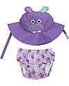 Zoocchini Swim Diaper & Sun Hat Set - Hippo - UPF 50+ Swim Diaper