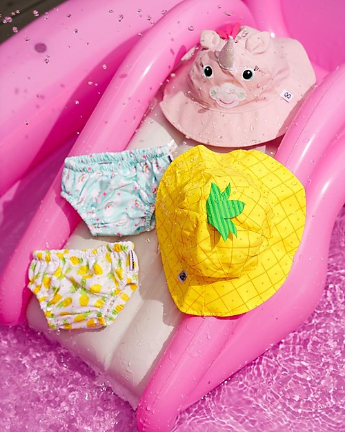Zoocchini Swim Diaper & Sun Hat Set - Pineapple - UPF 50+ Swim Diaper