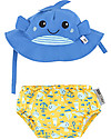 Zoocchini Swim Diaper & Sun Hat Set - Whale - UPF 50+ Swim Diaper