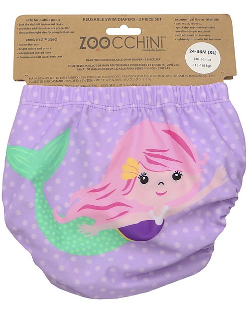 Zoocchini Swim Diaper - Mermaid - Set of 2 Swim Diaper