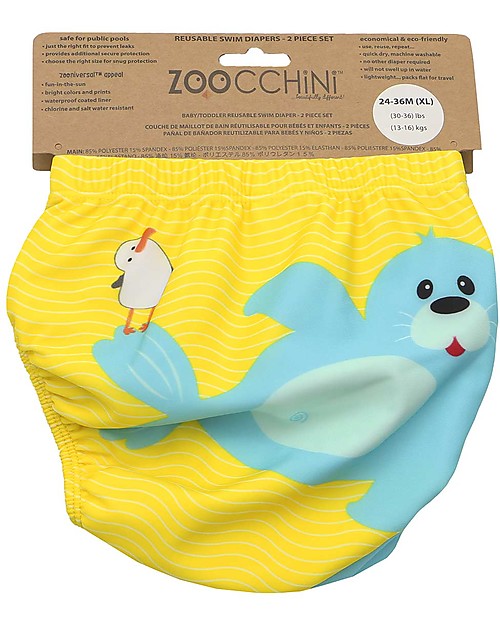 Zoocchini Swim Diaper - Seal -Set of 2 Swim Diaper
