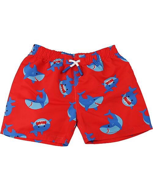 Zoocchini Swim Shorts - Breathable Fabric - Sherman the Shark - UPF 50+ Swimming Trunks