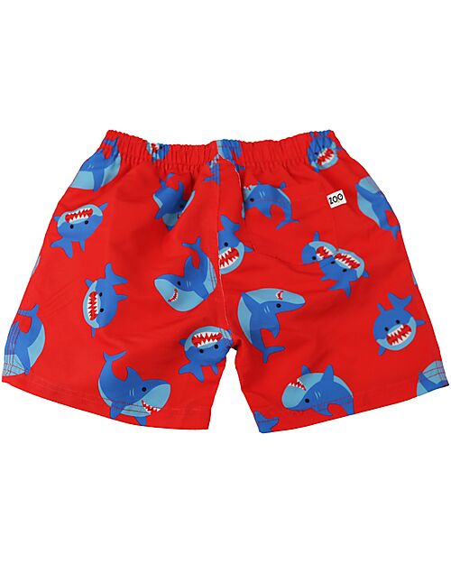 Zoocchini Swim Shorts - Breathable Fabric - Sherman the Shark - UPF 50+ Swimming Trunks