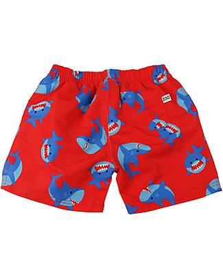 Zoocchini Swim Shorts - Breathable Fabric - Sherman the Shark - UPF 50+ Swimming Trunks
