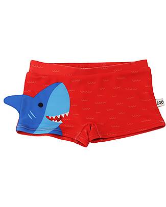 Zoocchini Swim Trunk - 3D Details - Sherman the Shark - UPF 50+ Swimming Trunks