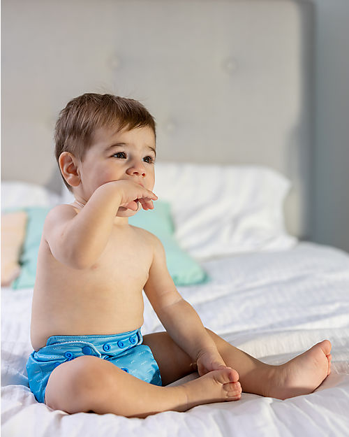Zoocchini Washable, Pocket Diaper - Shark - 2 Inserts Included - 3-16 kg Washable Nappies