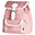 Children Backpack 25 x 26 x 25.5 cm, Pink - Water-resistant, real leather details