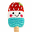 Ice Lolly Rattle Black Cherry Milk Mint 16 cm - Pure organic cotton Ice Lolly Rattle Black Cherry Milk Mint 16 cm - Pure organic cotton